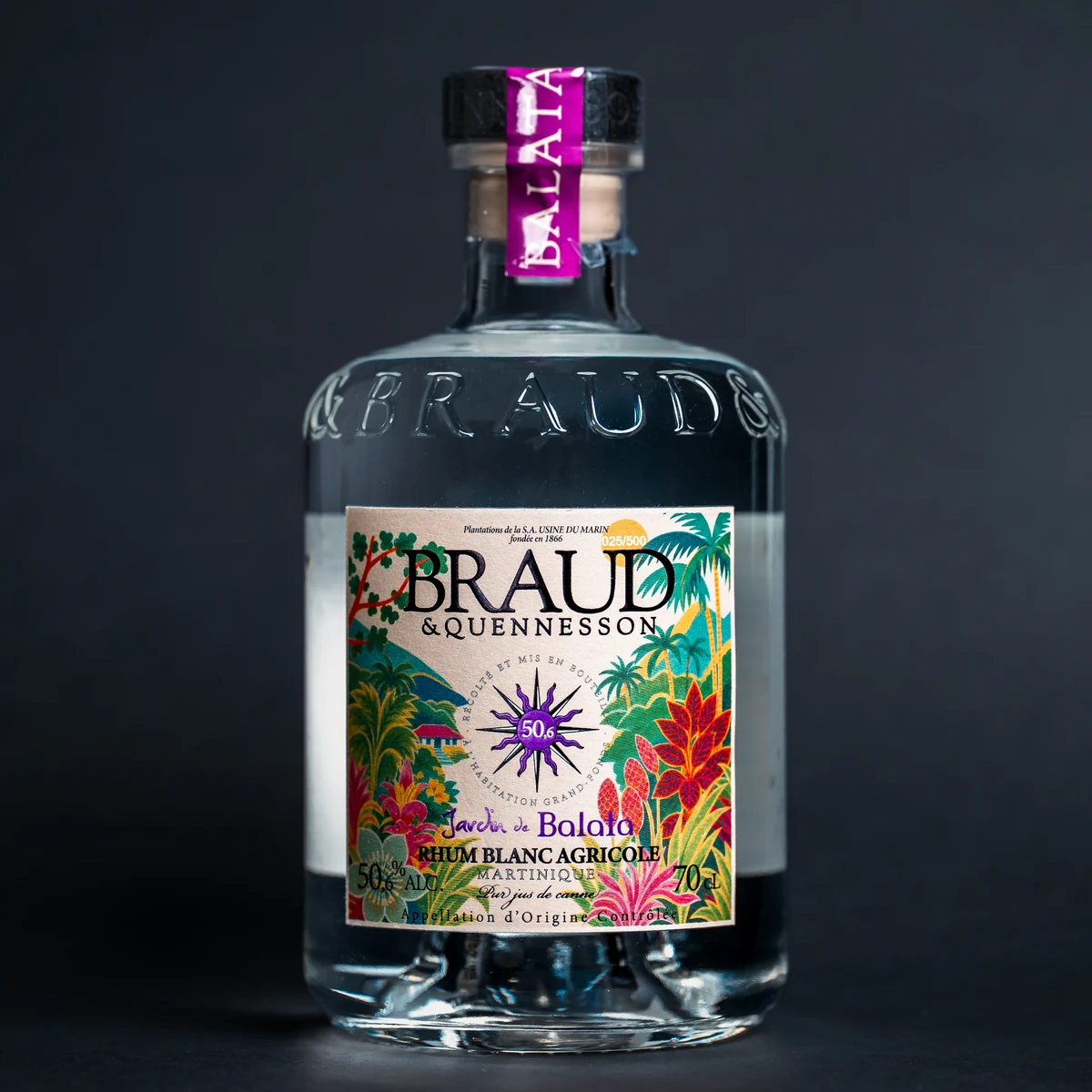 Bouteille de rhum blanc agricole Balata 50,6° Braud & Quennesson