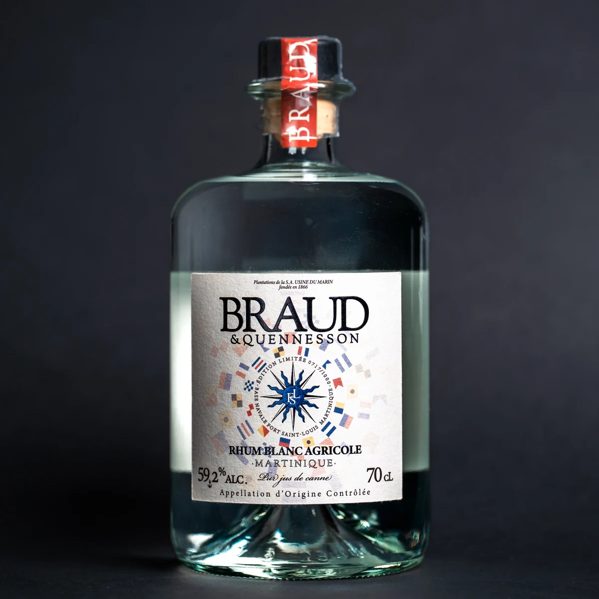 Bouteille de rhum blanc agricole Fort Saint-Louis Braud & Quennesson