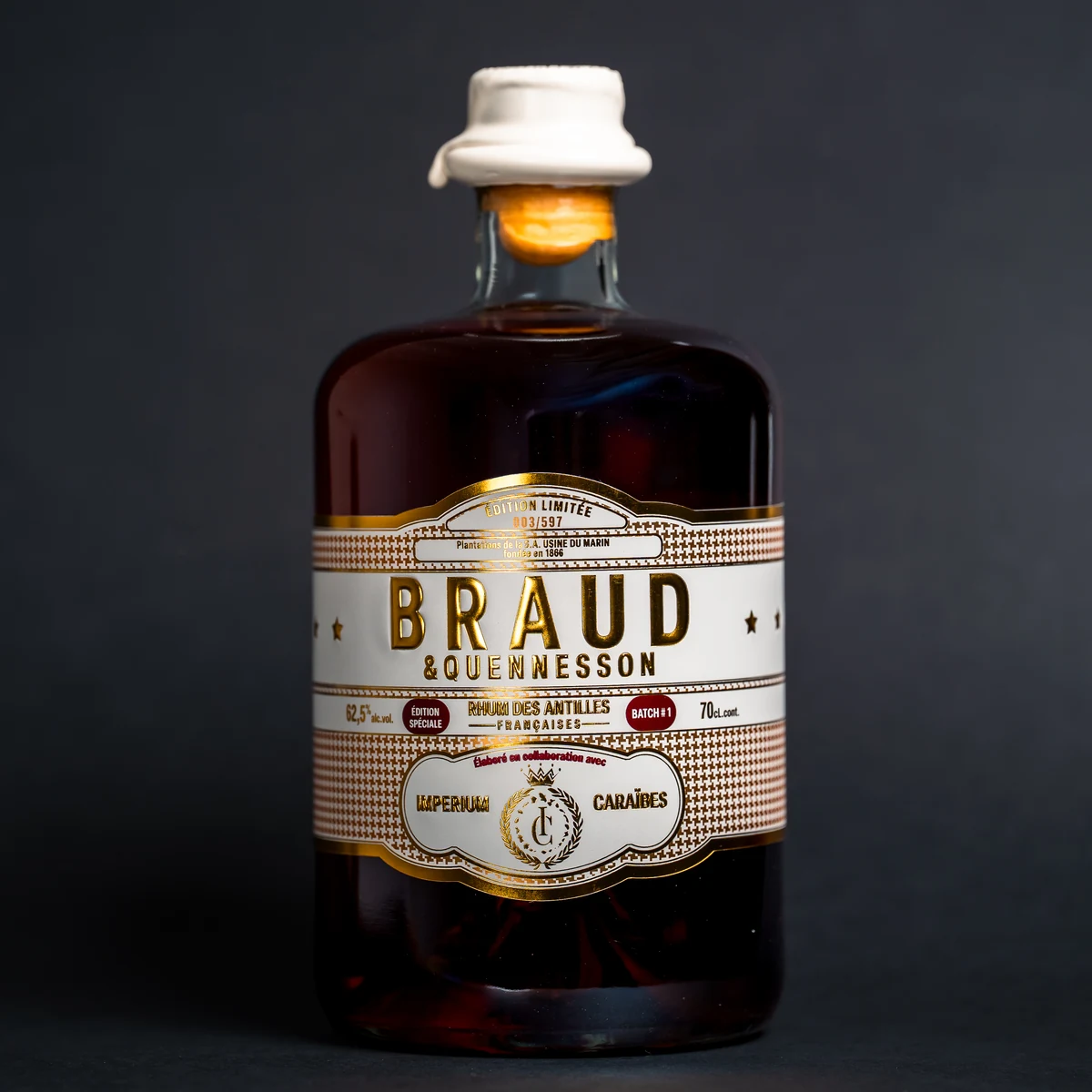 Bouteille de rhum Impérium Caraïbes 62,5° Braud & Quennesson